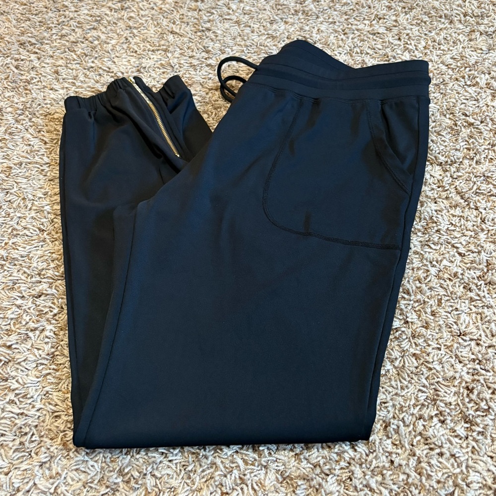 Zyia Active Black Everywhere Zipper Joggers Womens size XL